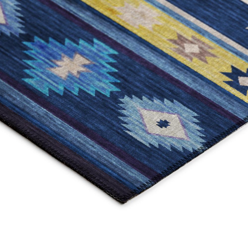 Indoor/Outdoor Sonora ASO34 Blue Washable 8' x 8' Round Rug