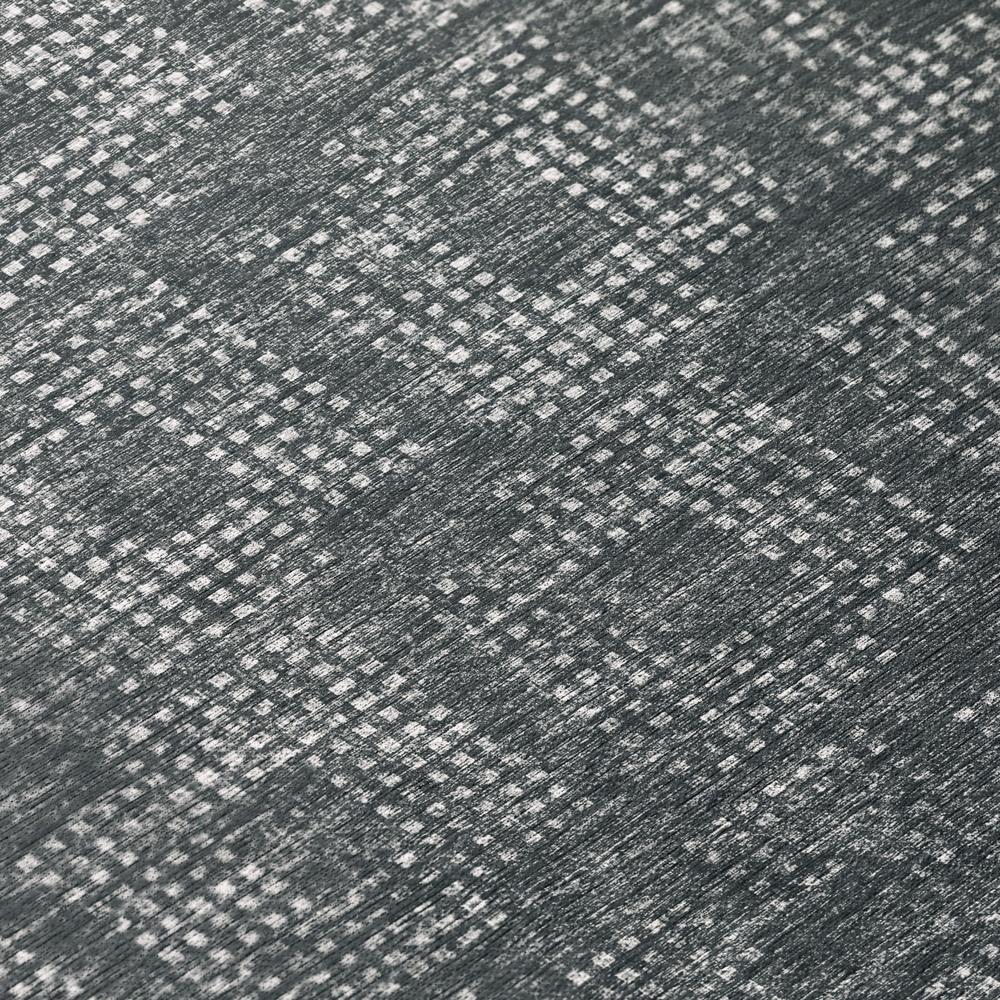 Eleanor Black Contemporary Geometric 5' x 7'6" Area Rug Black AER31