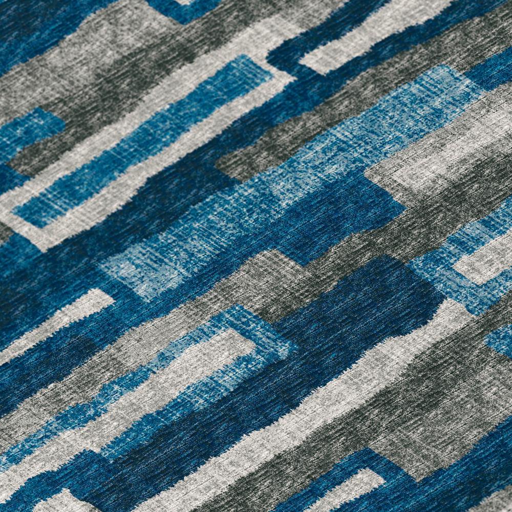 Bravado Blue Contemporary Striped 5' x 7'6" Area Rug Blue ABV37