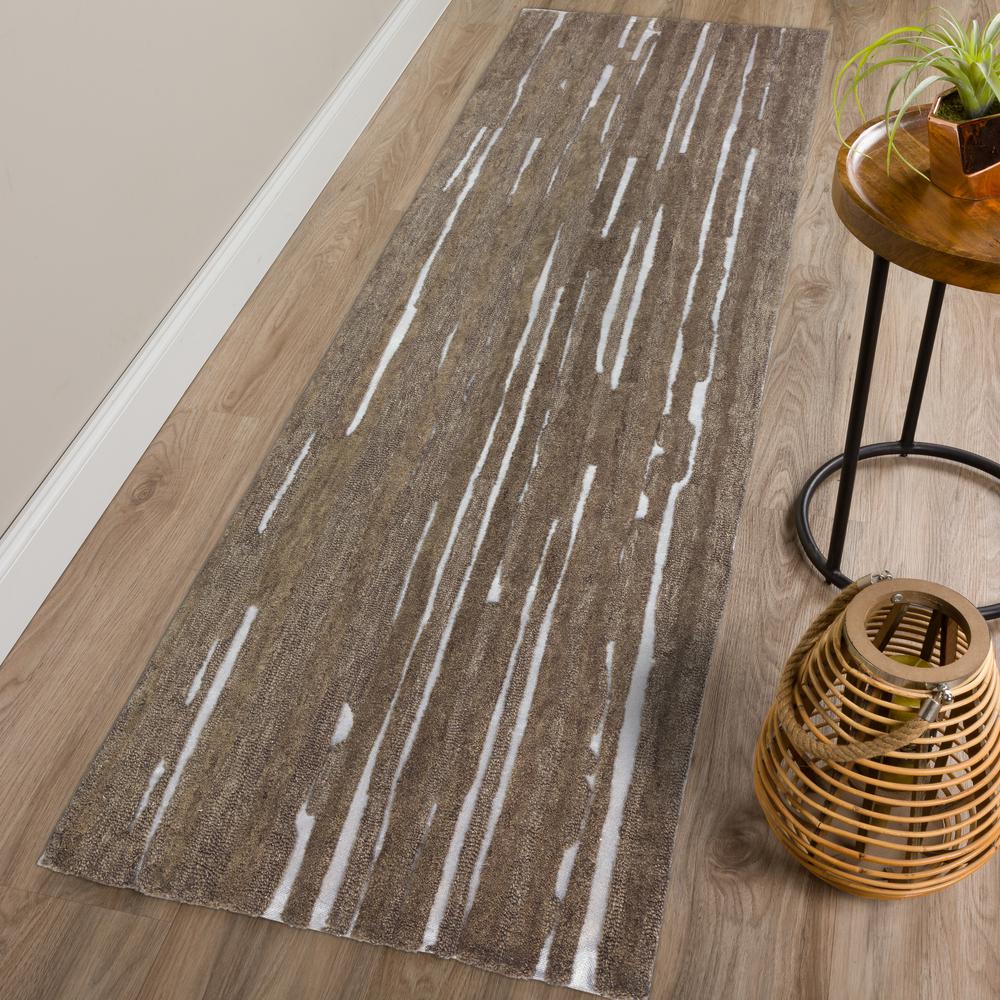 Addison Dazzle Modern Hand Spun Latte Wool and Metallic 2’3" x 7’6" Runner Rug