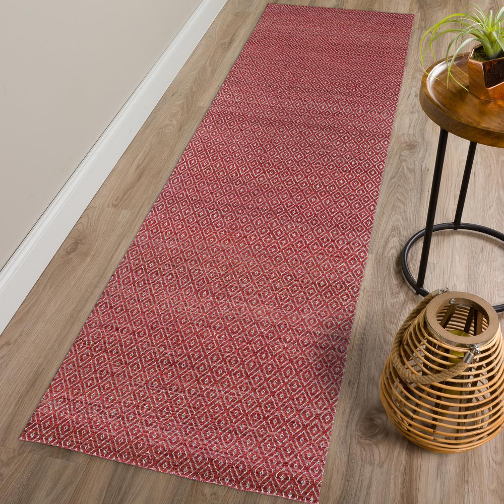Addison Prism Sangria Diamond Flat Weave Wool 2’3" x 7'6" Runner Rug