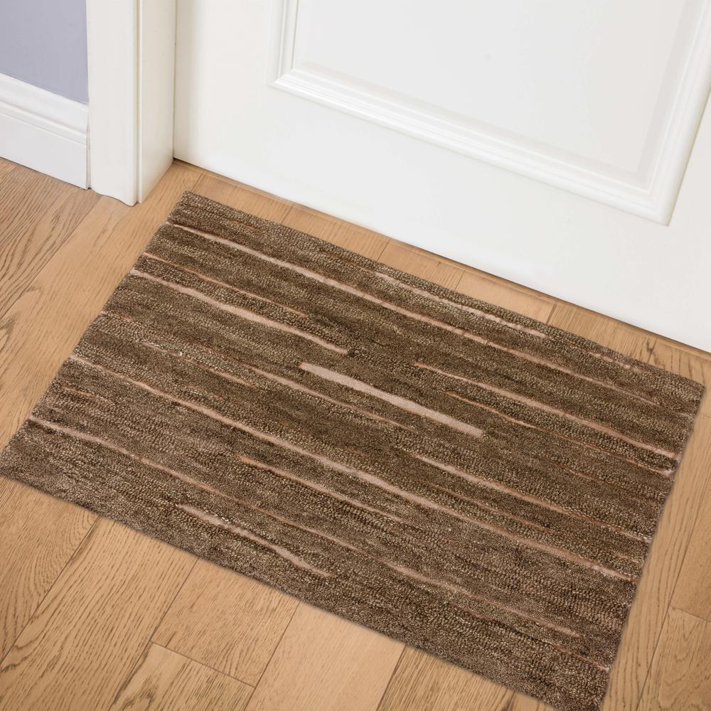 Addison Dazzle Modern Hand Spun Pecan Wool and Metallic Area Rug