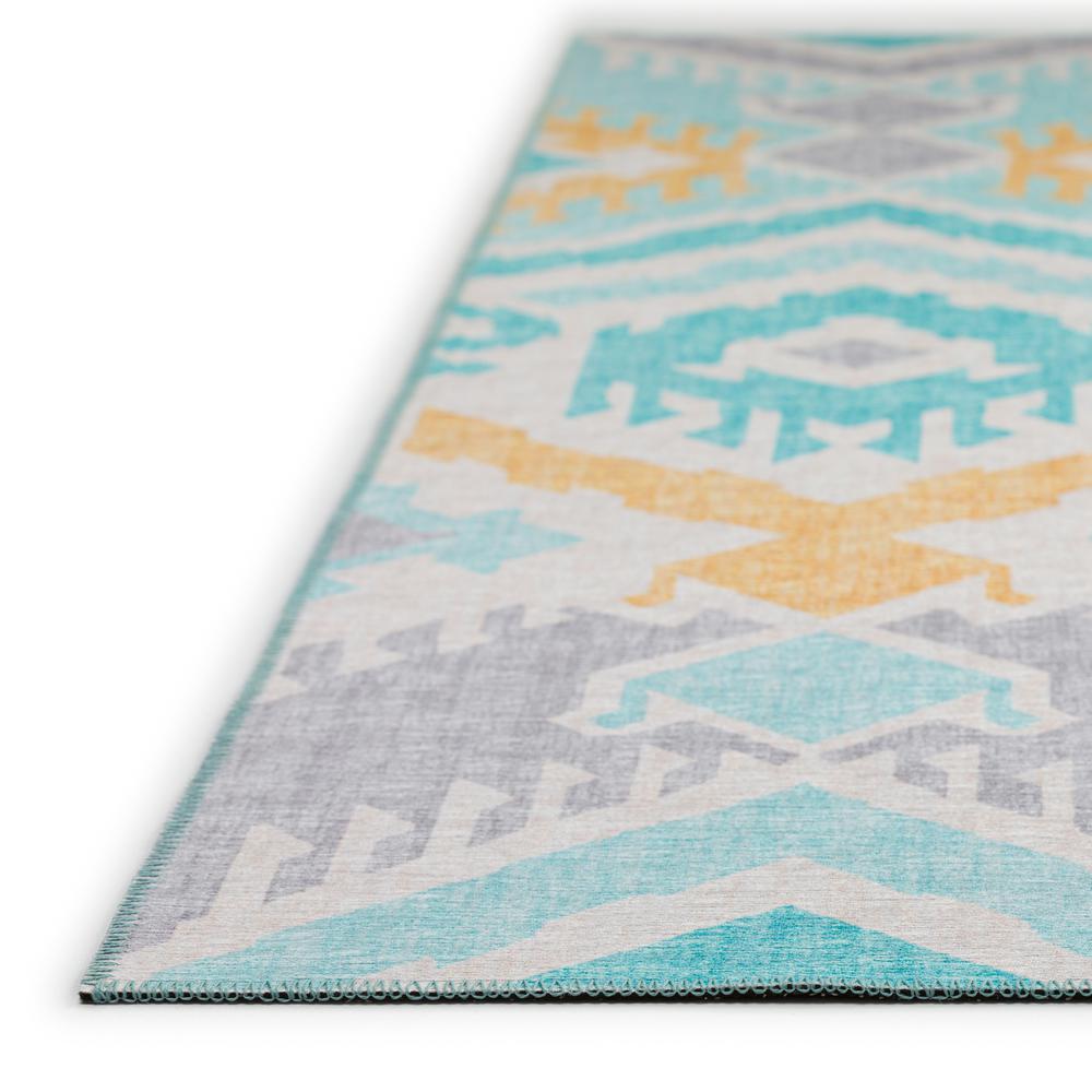 Yuma Aqua Bohemian Ikat 8' x 8' Area Rug Aqua AYU32
