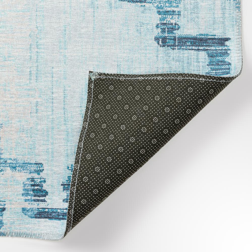 Yuma Blue Transitional Trellis 8' x 8' Area Rug Blue AYU45