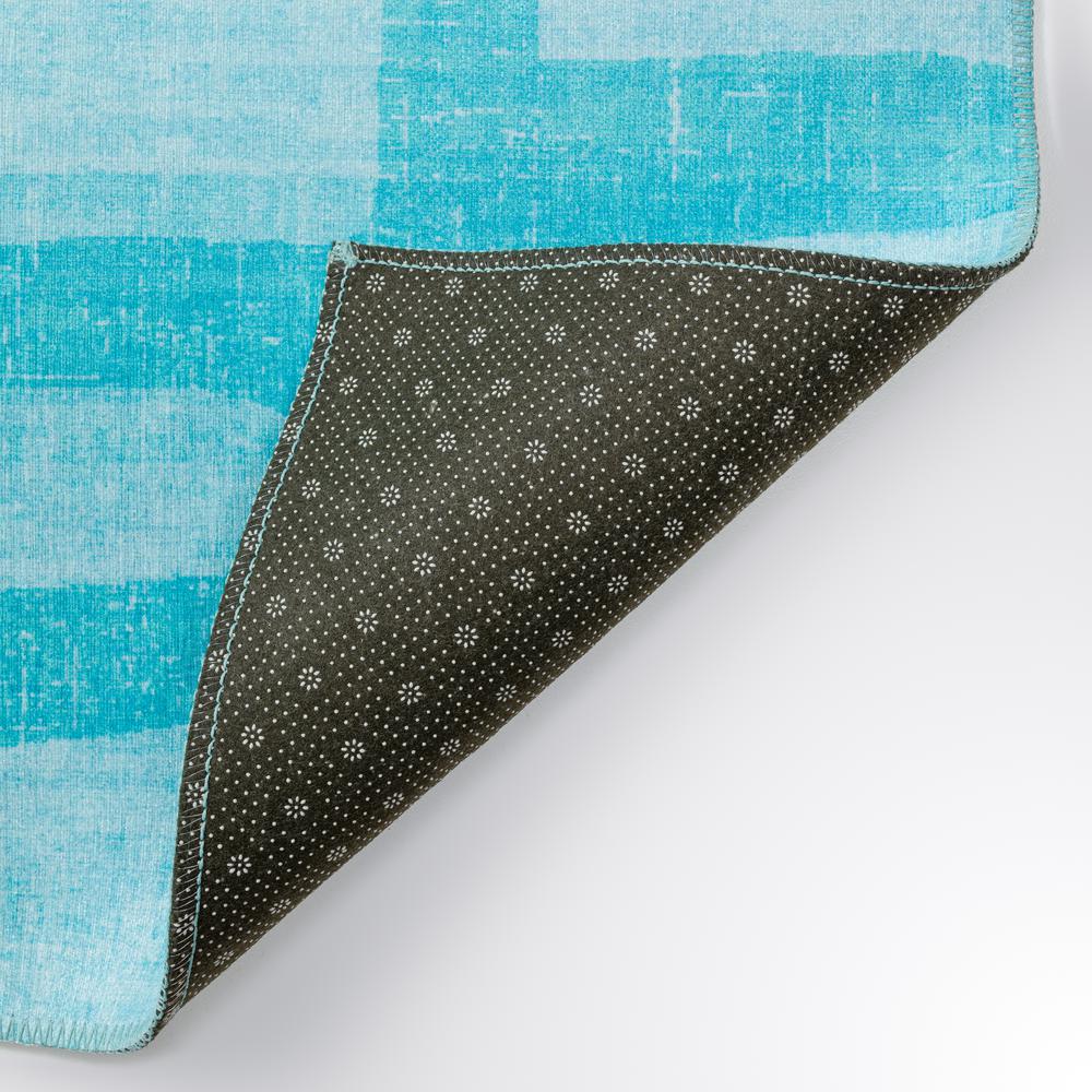 Yuma Turquoise Contemporary Geometric 8' x 10' Area Rug Turquoise AYU34