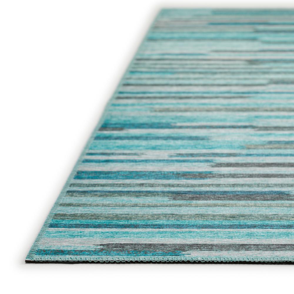 Yuma Turquoise Transitional Striped 8' x 10' Area Rug Turquoise AYU38