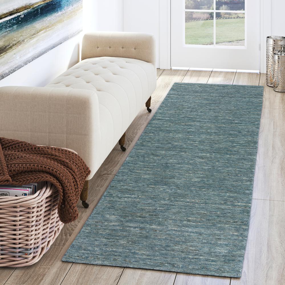 Addison Heather Multi-tonal Solid Blue 2’3" x 7’6" Runner Rug