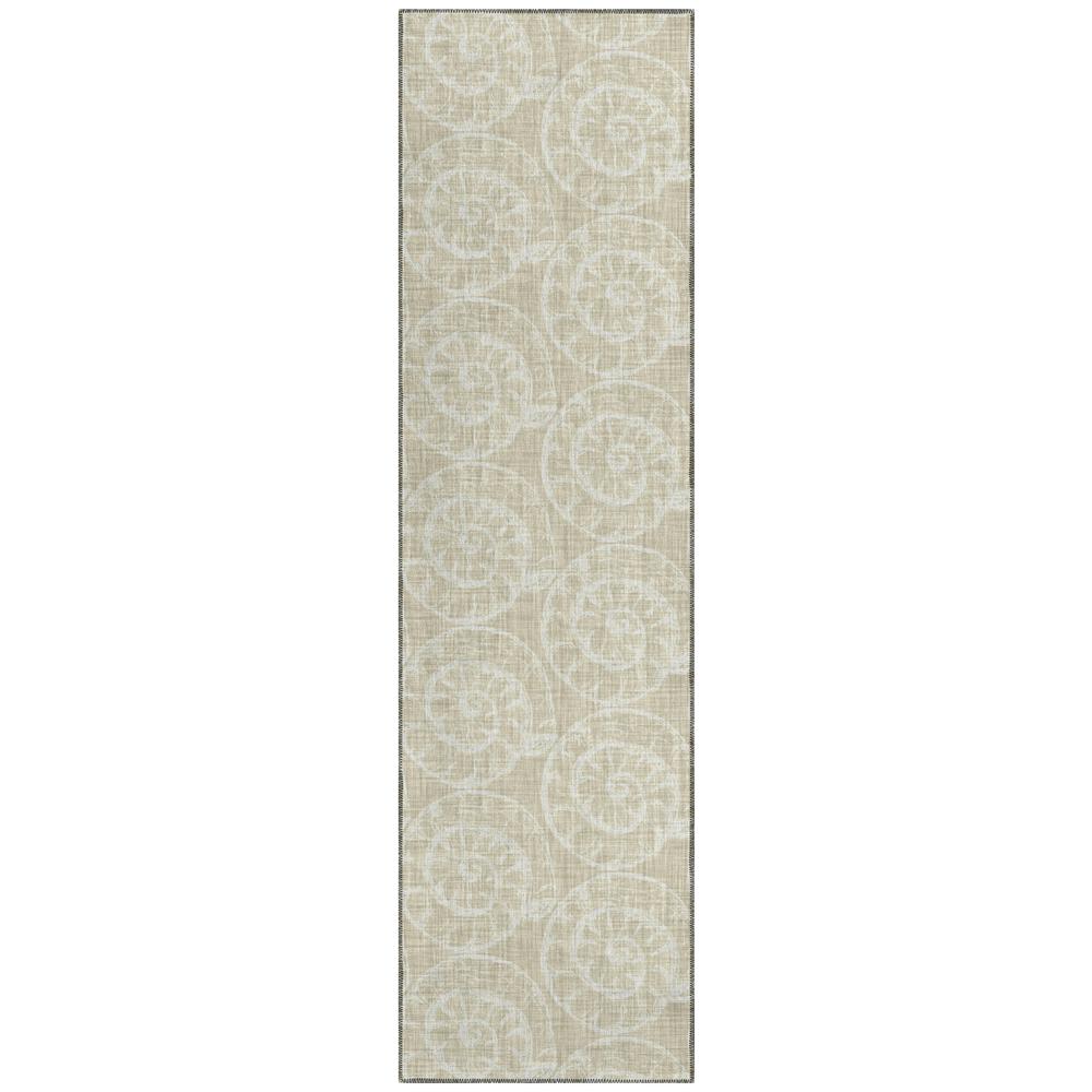 Indoor/Outdoor Surfside ASR41 Beige Washable 2'3" x 7'6" Runner Rug