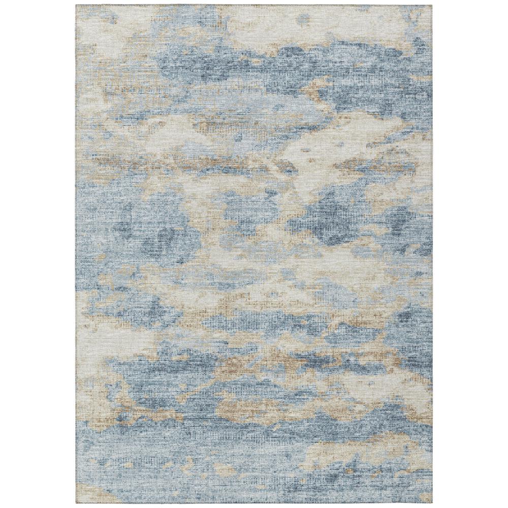 Indoor Accord AAC36 Blue Washable 10' x 14' Rug