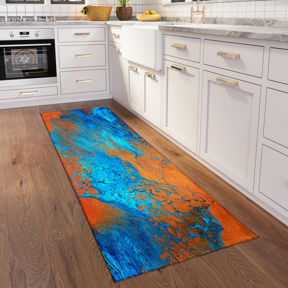 Karina Cobalt Modern Abstract 2'3" x 7'6" Runner Rug Cobalt AKC38