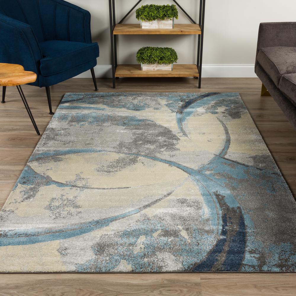 Atlas 34 Blue 3'3"X5'1", Area Rug
