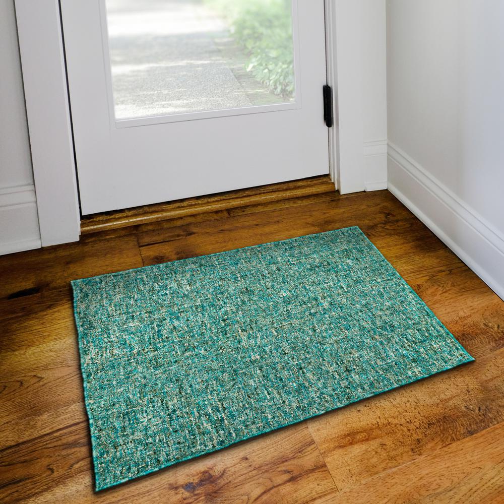 Addison Winslow Active Solid Peacock 2’ x 3’ Accent Rug