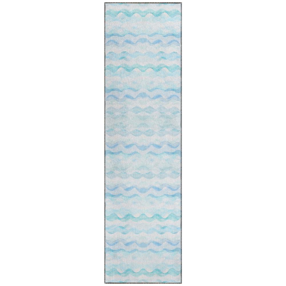 Indoor/Outdoor Surfside ASR46 Blue Washable 2'3" x 7'6" Runner Rug