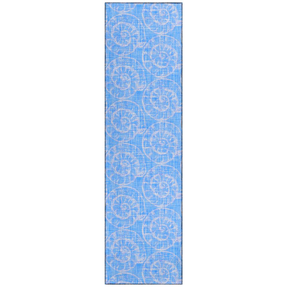 Indoor/Outdoor Surfside ASR41 Blue Washable 2'3" x 7'6" Runner Rug