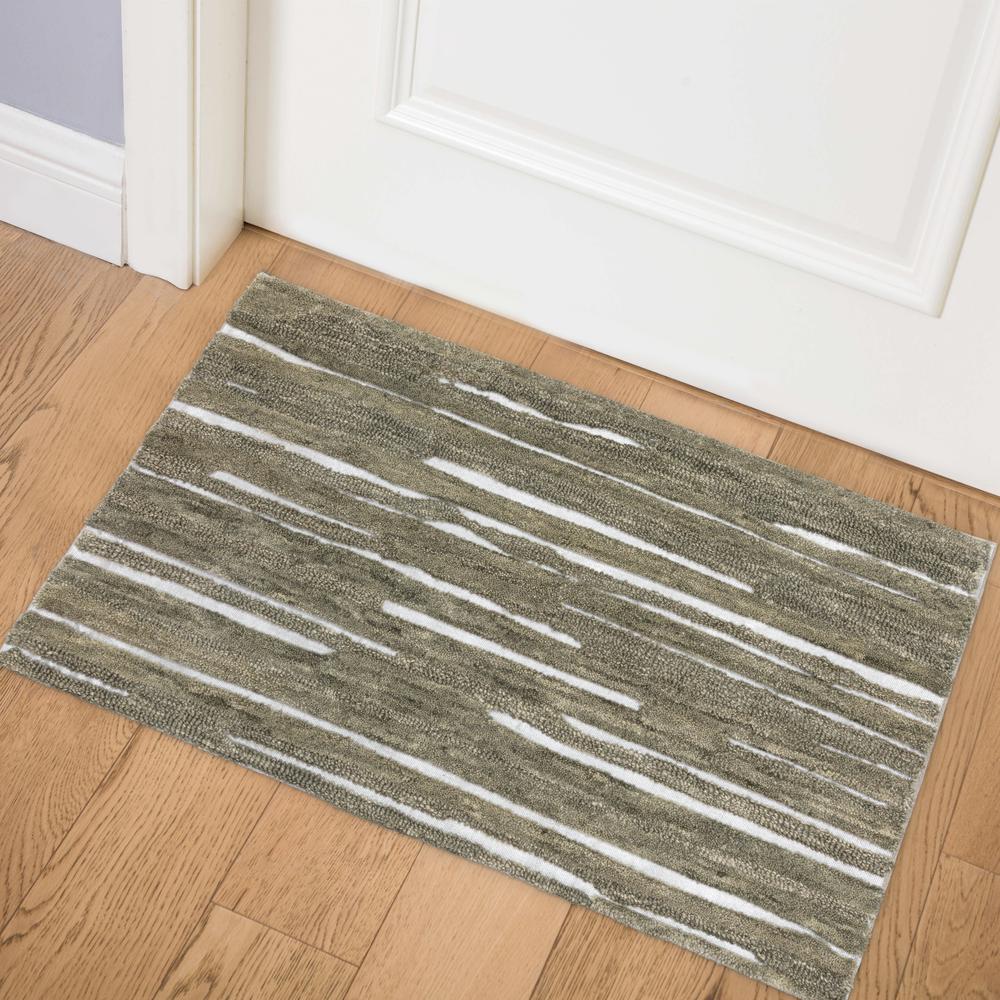 Addison Dazzle Modern Hand Spun Silver Wool and Metallic Area Rug