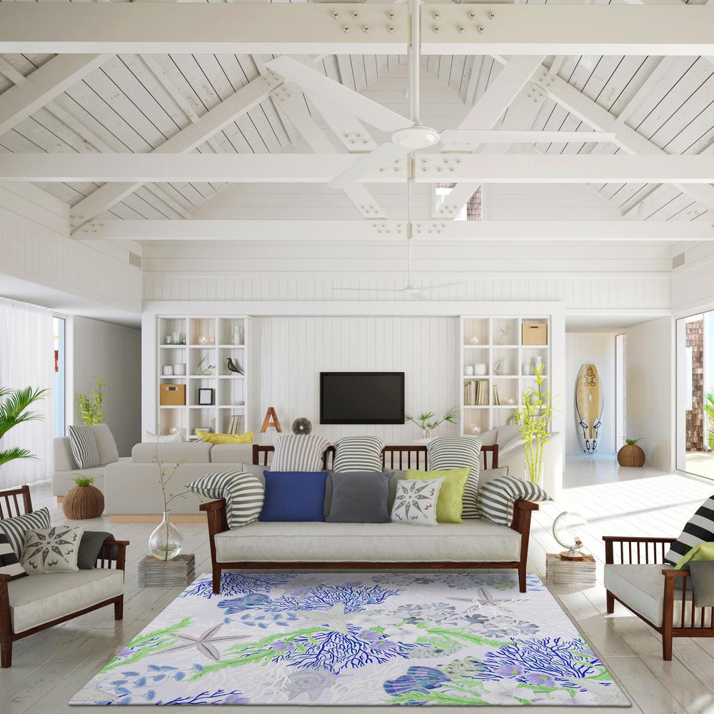 Indoor/Outdoor Surfside ASR31 Blue Washable 10' x 14' Rug