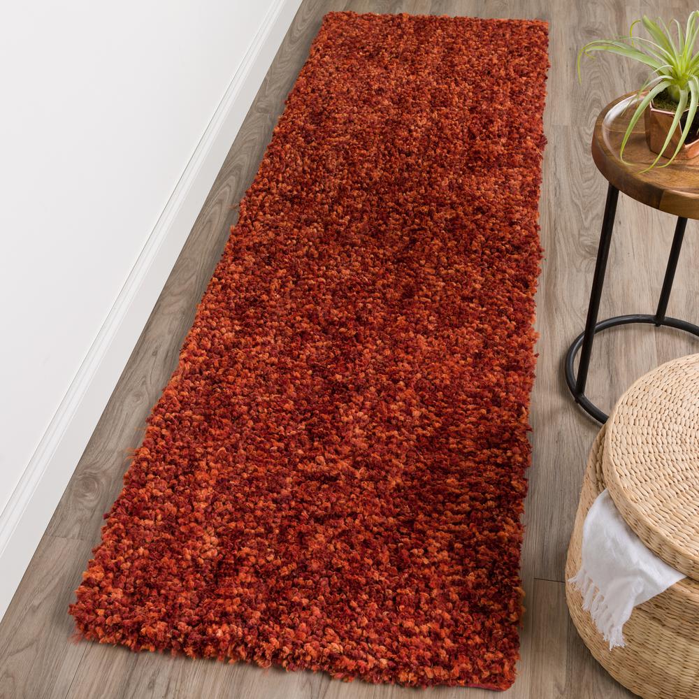 Addison Alpha Lavish Variegated Paprika Shag 2’3" x 7’6" Runner Rug