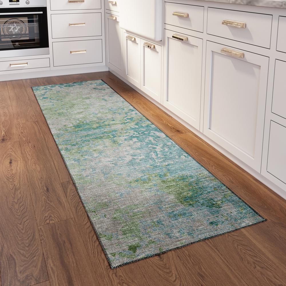 Indoor/Outdoor Accord AAC35 Green Washable 2'3" x 7'6" Runner Rug