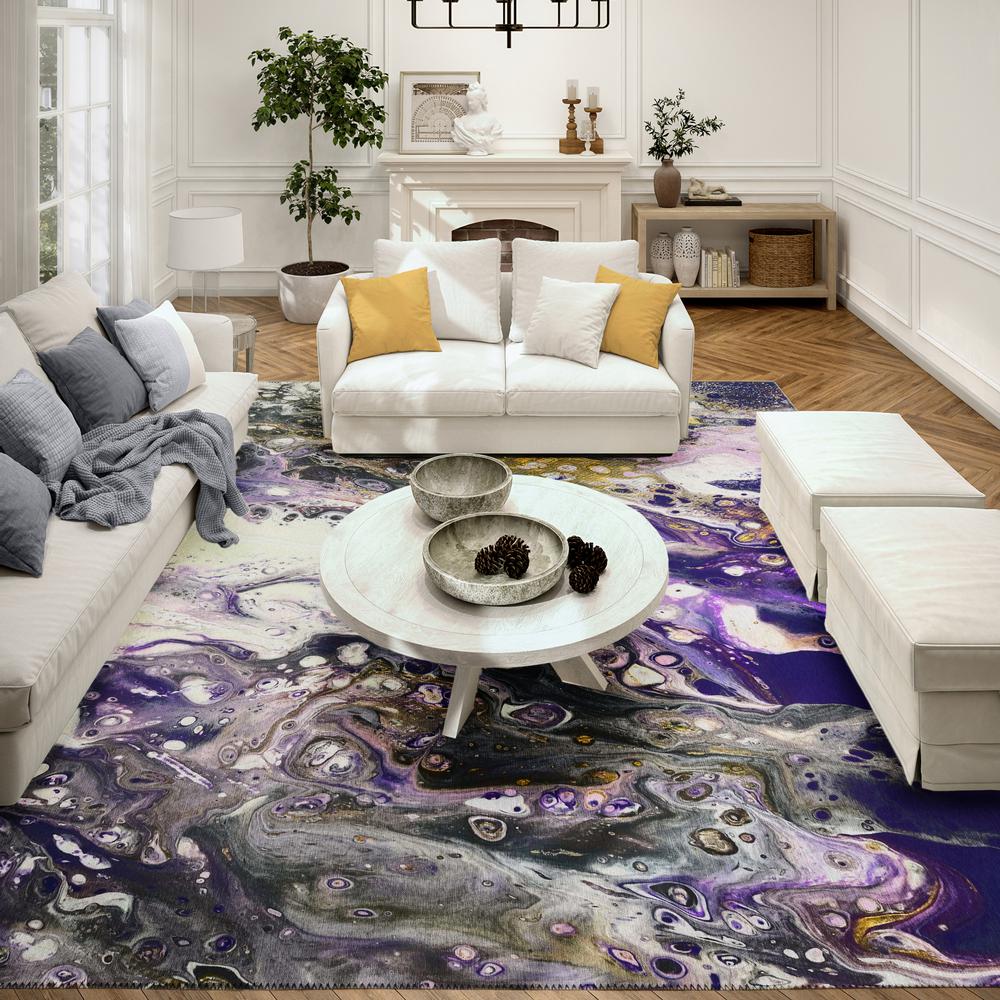 Karina Amethyst Modern Abstract 10' x 14' Area Rug Amethyst AKC37