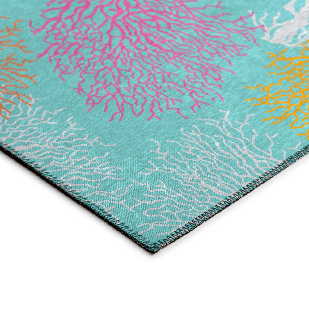 Indoor/Outdoor Surfside ASR33 Aqua Washable 10' x 14' Rug