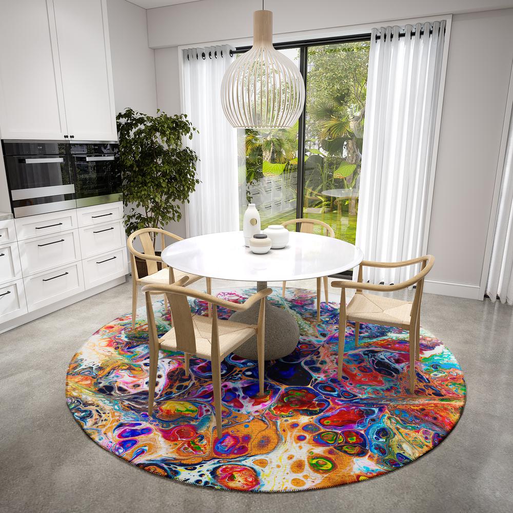 Karina Kaleidoscope Modern Abstract 8' x 8' Area Rug Kaleidoscope AKC31