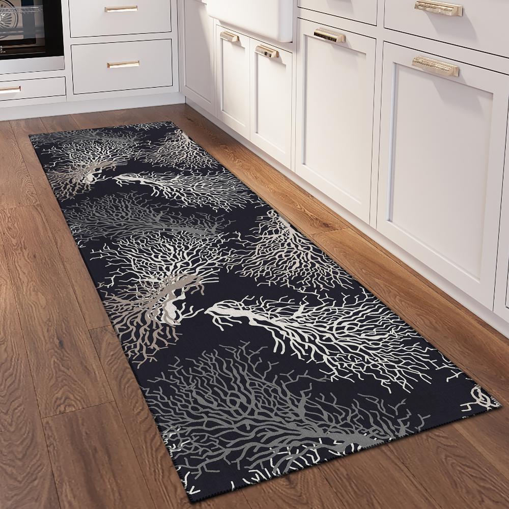 Indoor/Outdoor Surfside ASR33 Midnight Washable 2'3" x 7'6" Runner Rug