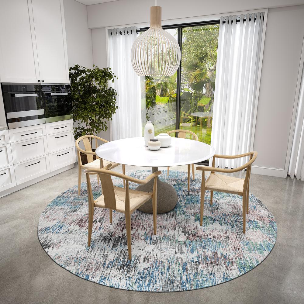 Indoor/Outdoor Accord AAC31 Multi Washable 8' x 8' Round Rug