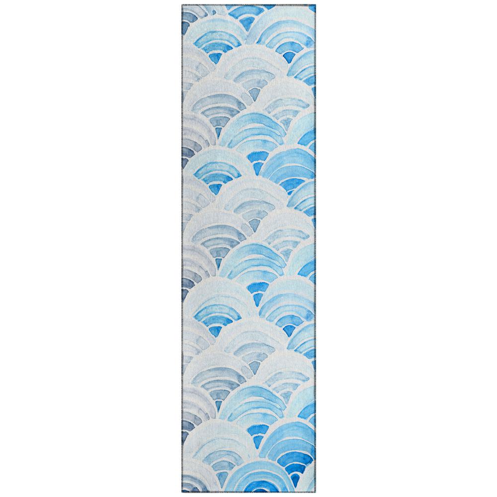 Indoor/Outdoor Surfside ASR35 Blue Washable 2'3" x 7'6" Runner Rug