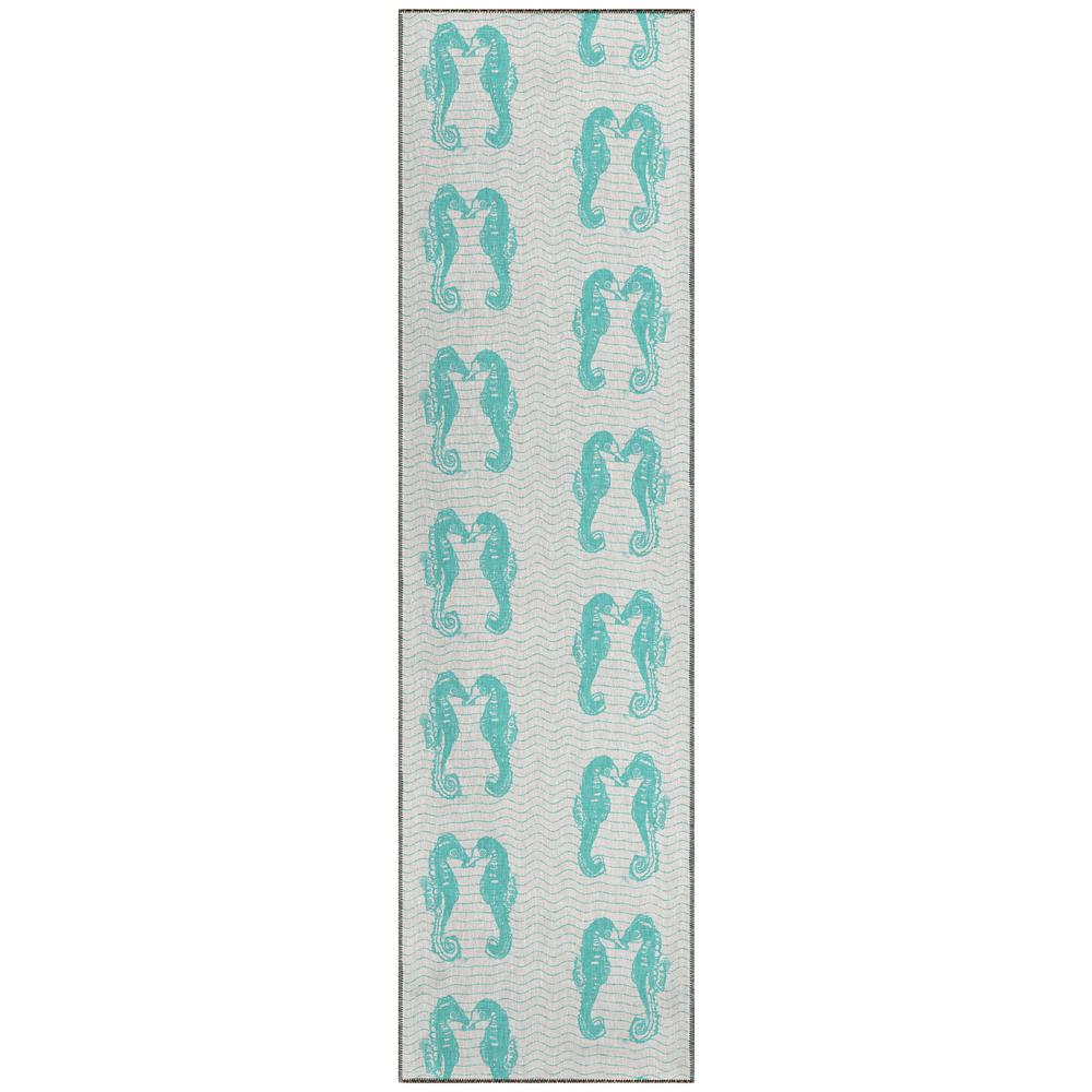 Indoor/Outdoor Surfside ASR45 Aqua Washable 2'3" x 7'6" Runner Rug