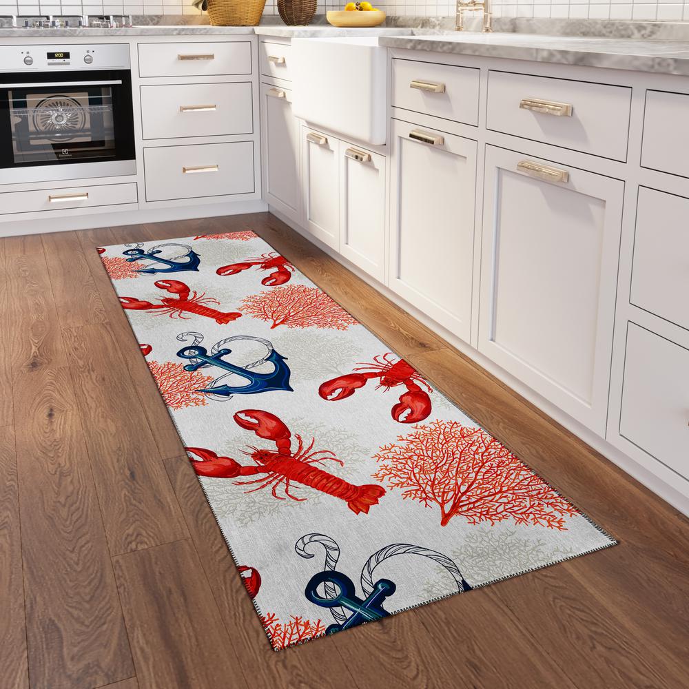 Indoor/Outdoor Harpswell AHP34 Red Washable 2'3" x 7'6" Runner Rug