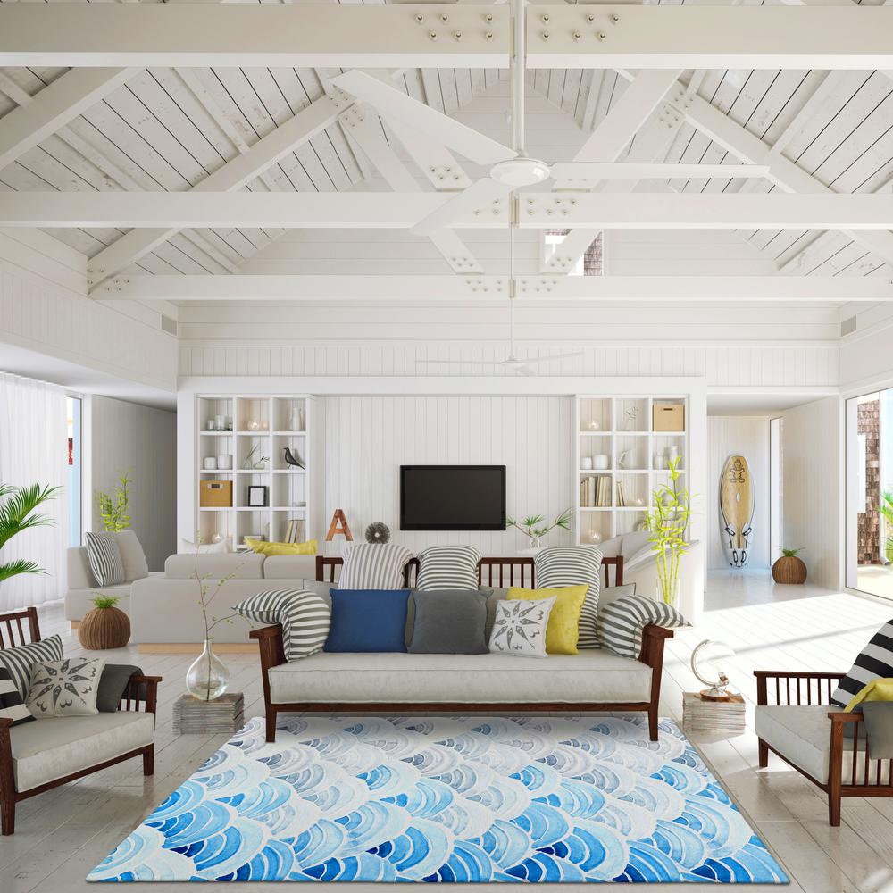 Indoor/Outdoor Surfside ASR35 Blue Washable 10' x 14' Rug