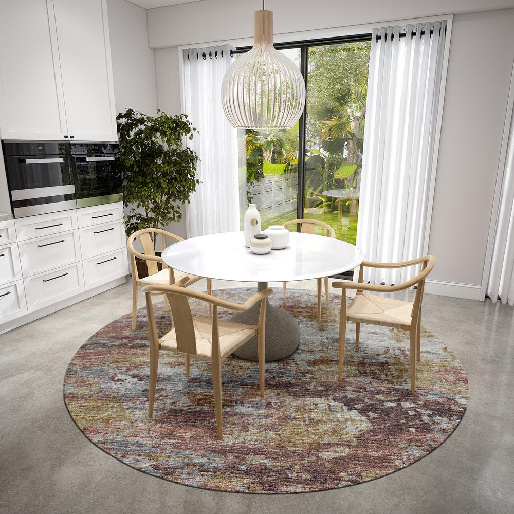 Indoor/Outdoor Accord AAC34 Multi Washable 8' x 8' Round Rug