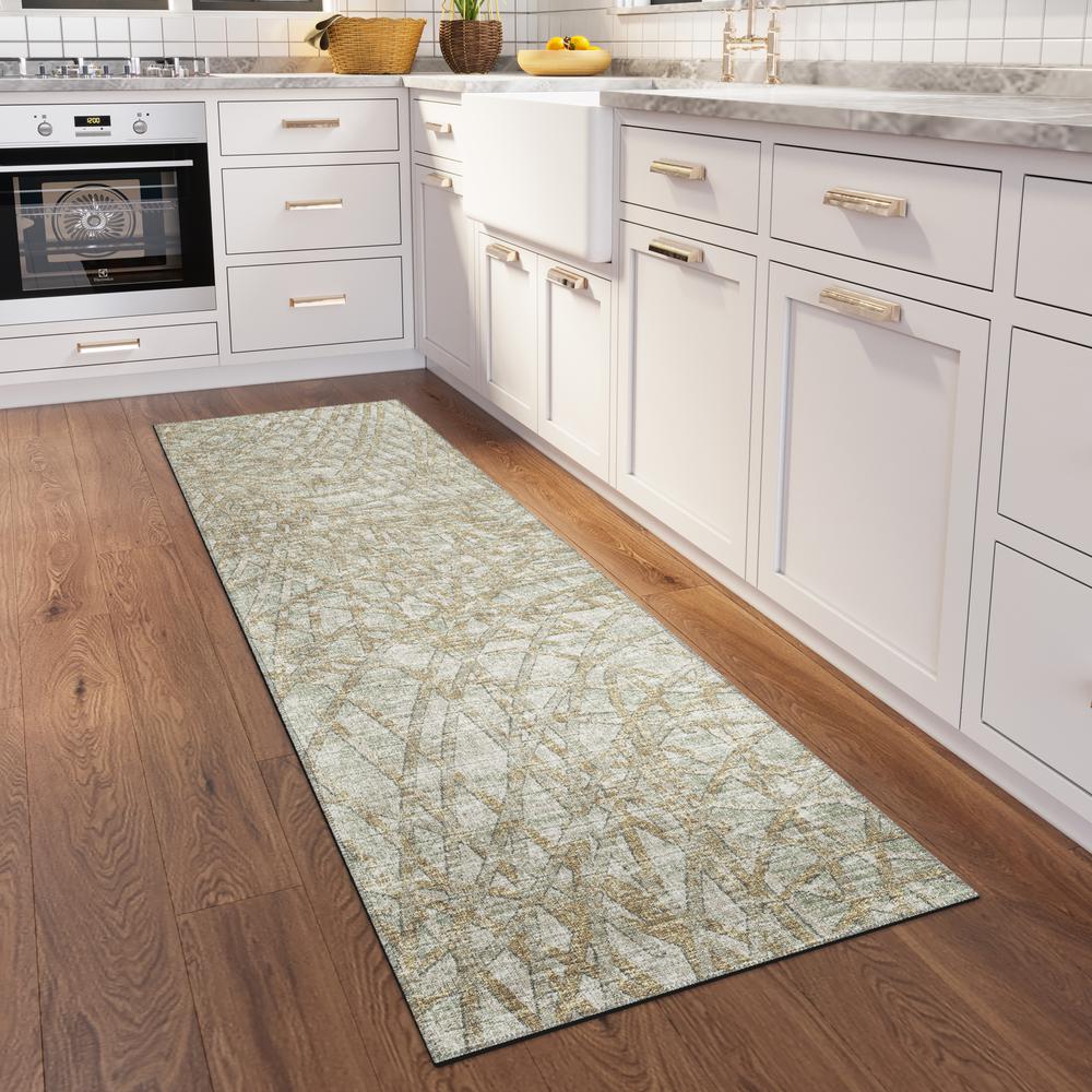 Rylee Sage Transitional Abstract 2'3" x 7'6" Runner Rug Sage ARY32