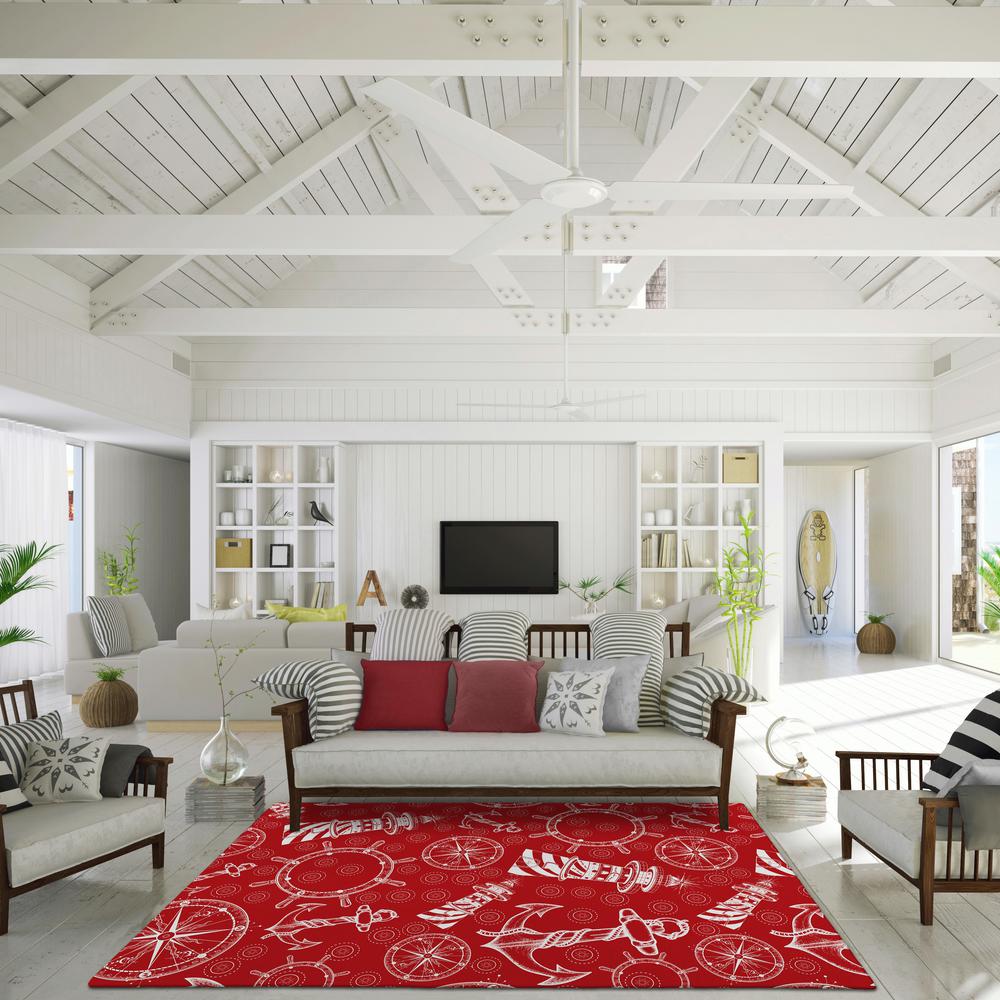 Indoor/Outdoor Harpswell AHP39 Ruby Washable 10' x 14' Rug