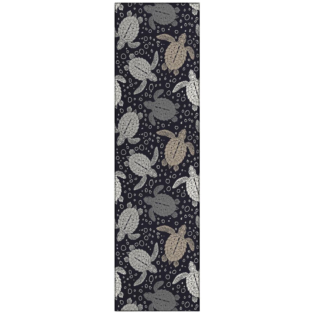Indoor/Outdoor Surfside ASR43 Midnight Washable 2'3" x 7'6" Runner Rug