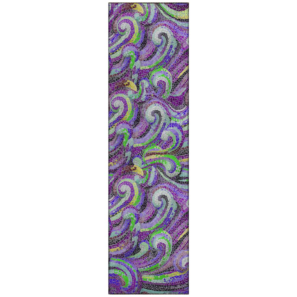 Indoor/Outdoor Surfside ASR44 Purple Washable 2'3" x 7'6" Runner Rug