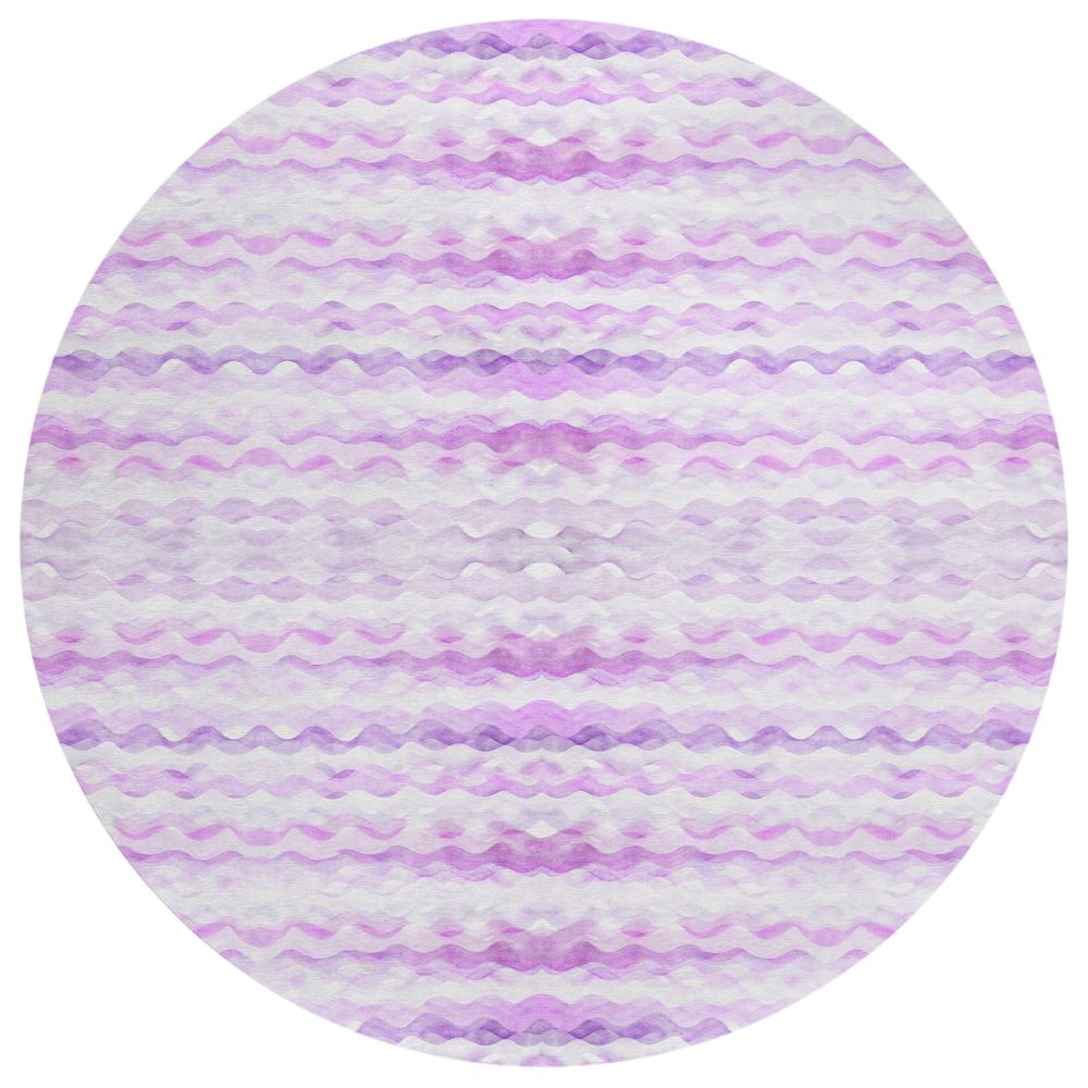 Indoor/Outdoor Surfside ASR46 Purple Washable 8' x 8' Round Rug