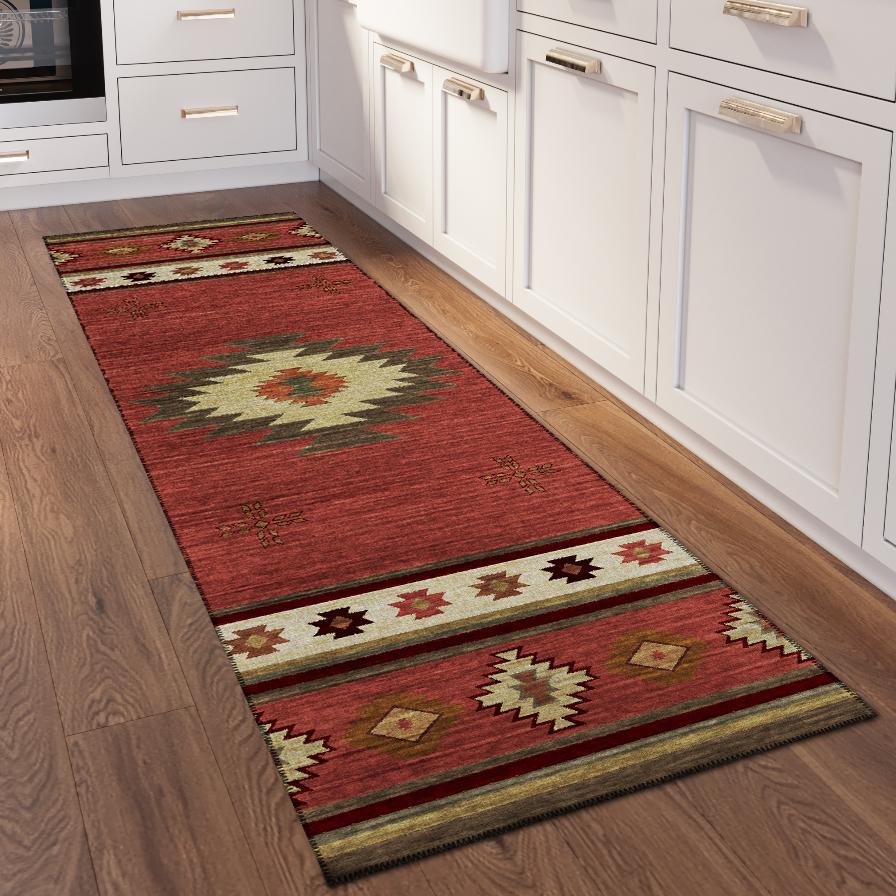 Indoor/Outdoor Sonora ASO34 Spice Washable 2'3" x 7'6" Runner Rug