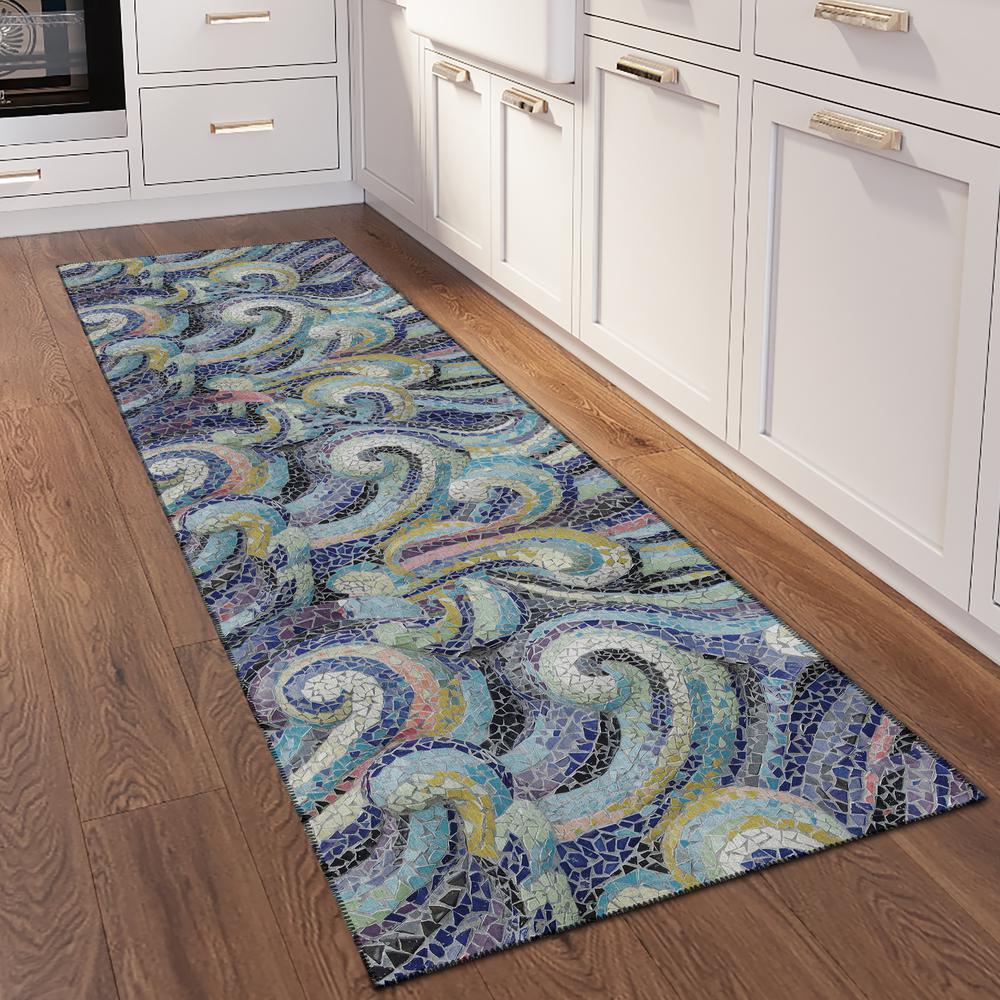 Indoor/Outdoor Surfside ASR44 Stormy Washable 2'3" x 7'6" Runner Rug