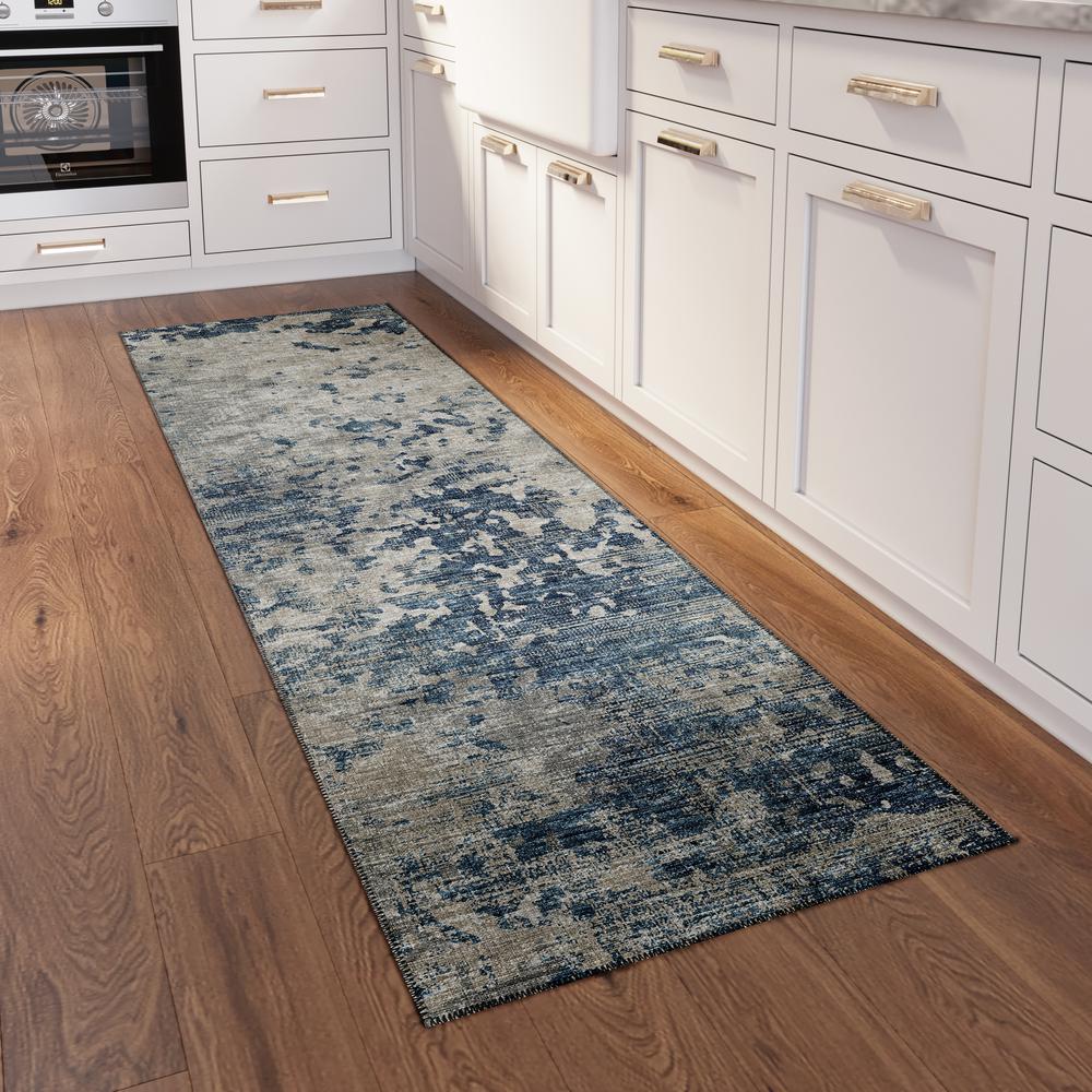 Indoor/Outdoor Accord AAC35 Blue Washable 2'3" x 7'6" Runner Rug