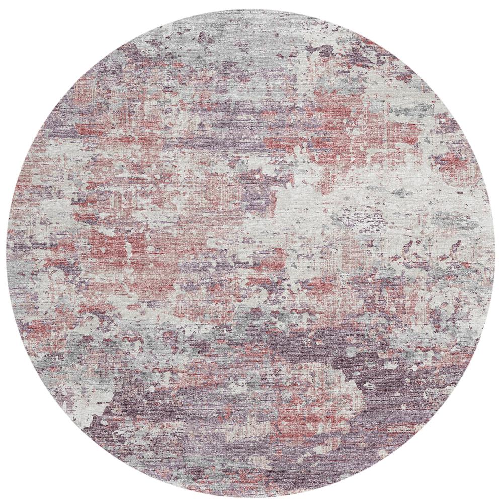 Indoor/Outdoor Accord AAC34 Pink Washable 8' x 8' Round Rug