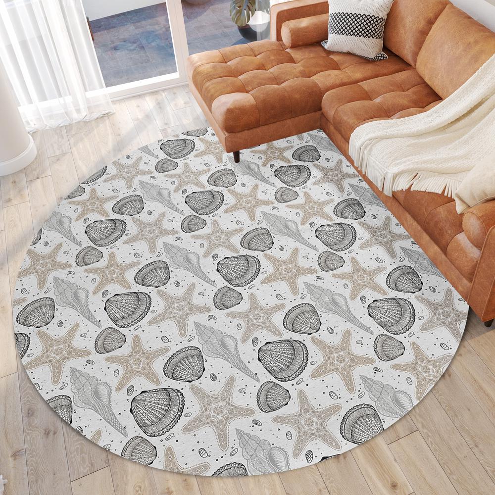 Indoor/Outdoor Surfside ASR34 Fog Washable 8' x 8' Round Rug