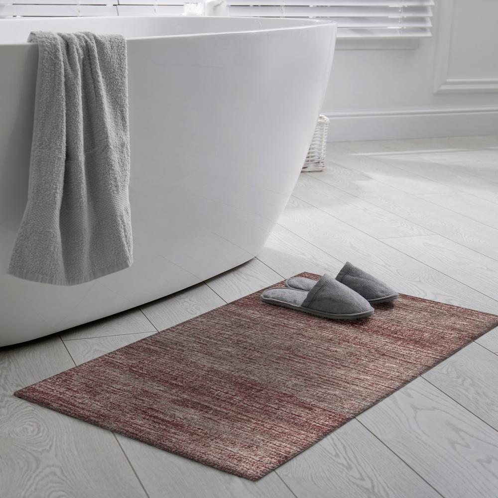 Marston Burgundy Transitional Striped 1'8" x 2'6" Accent Rug Burgundy AMA31