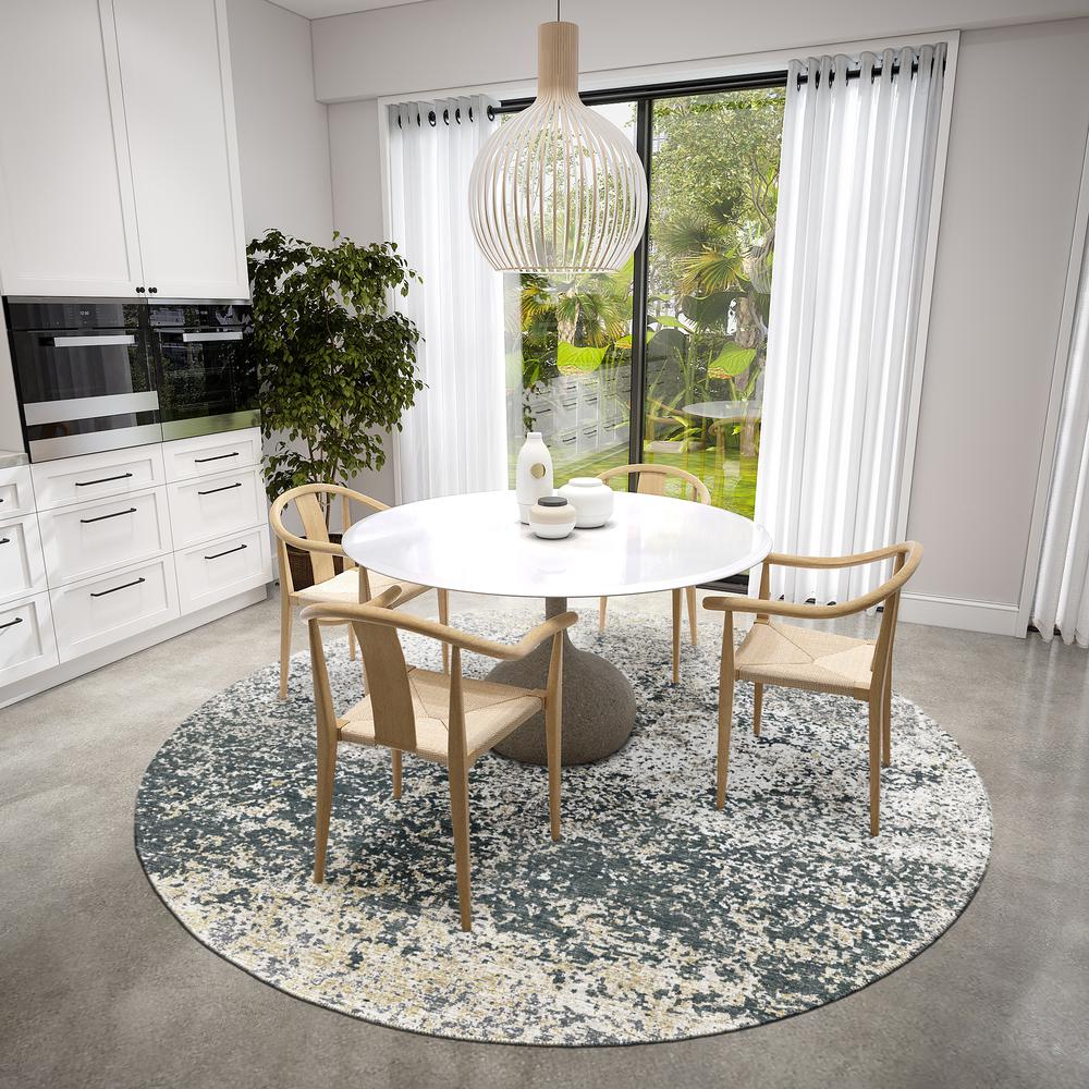 Rylee Gray Transitional Abstract 8' x 8' Round Rug Gray ARY33