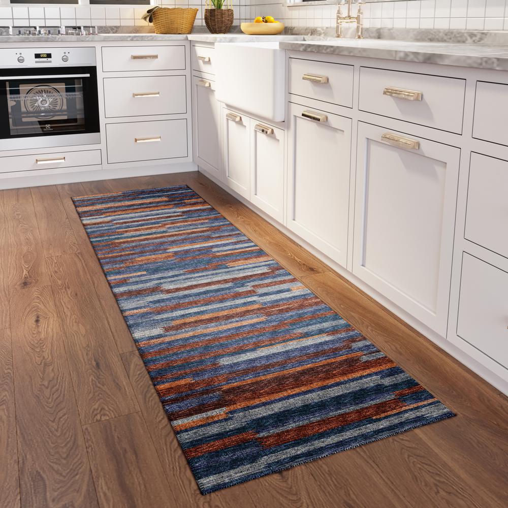 Yuma Landscape Transitional Striped 2'3" x 7'6" Runner Rug Landscape AYU38