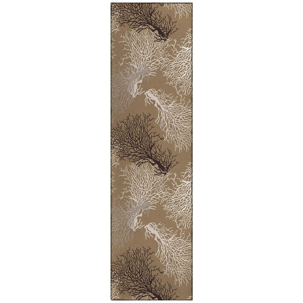 Indoor/Outdoor Surfside ASR33 Latte Washable 2'3" x 7'6" Runner Rug