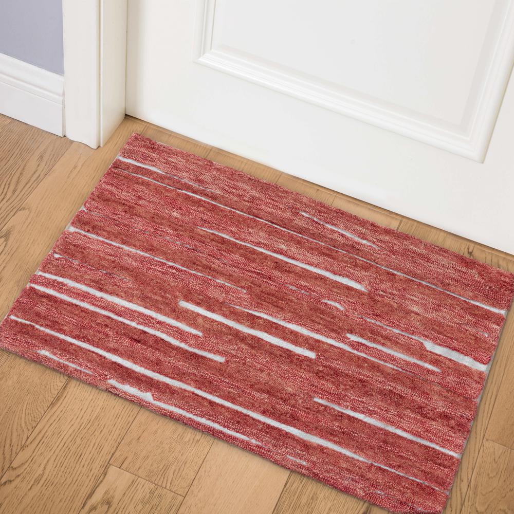 Addison Dazzle Modern Hand Spun Sangria Wool and Metallic Area Rug