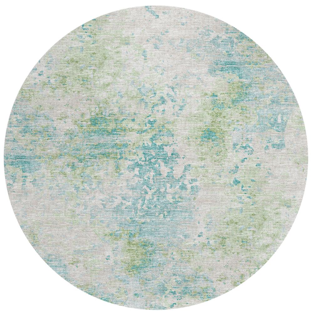 Indoor/Outdoor Accord AAC35 Green Washable 8' x 8' Round Rug