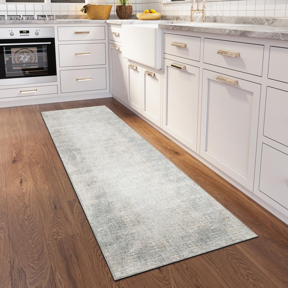 Rylee Gray Transitional Abstract 2'3" x 7'6" Runner Rug Gray ARY31