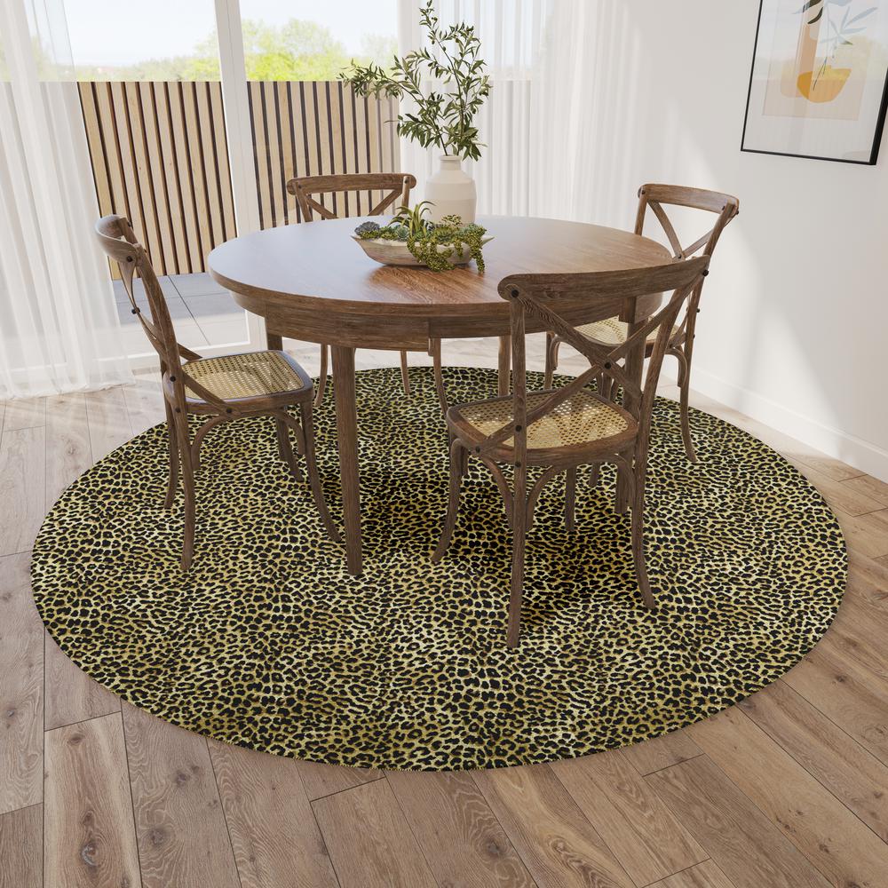 Safari Gilded Animal Animal Print 8' x 8' Area Rug Gilded ASF32